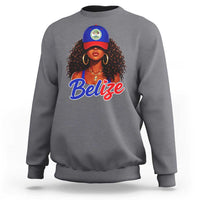 Belize Princess Sweatshirt Melanin Afro Girl Belize Flag Heritage Gift for Black Girls