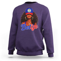 Belize Princess Sweatshirt Melanin Afro Girl Belize Flag Heritage Gift for Black Girls