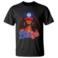 Belize Princess T Shirt Melanin Afro Girl Belize Flag Heritage Gift for Black Girls