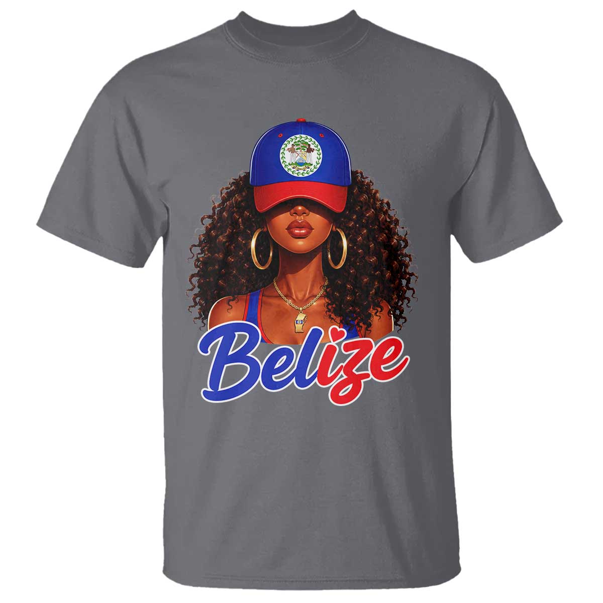 Belize Princess T Shirt Melanin Afro Girl Belize Flag Heritage Gift for Black Girls