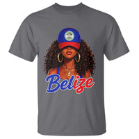 Belize Princess T Shirt Melanin Afro Girl Belize Flag Heritage Gift for Black Girls