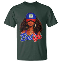 Belize Princess T Shirt Melanin Afro Girl Belize Flag Heritage Gift for Black Girls