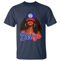 Belize Princess T Shirt Melanin Afro Girl Belize Flag Heritage Gift for Black Girls