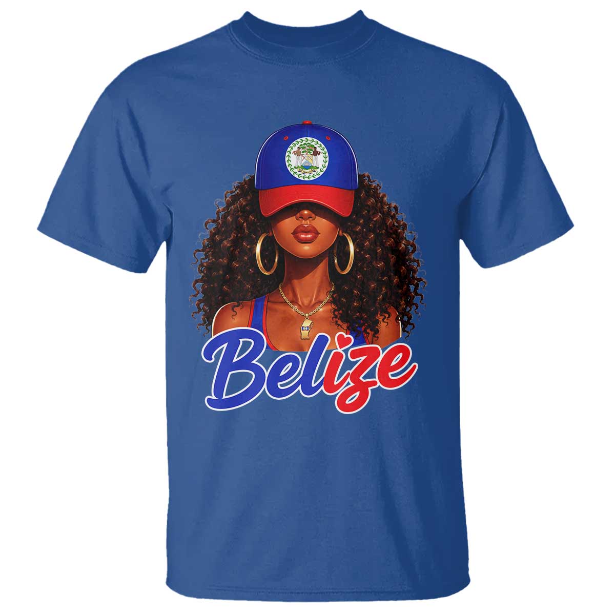 Belize Princess T Shirt Melanin Afro Girl Belize Flag Heritage Gift for Black Girls