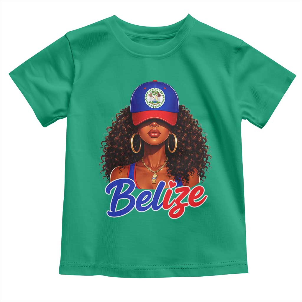 Belize Princess Toddler T Shirt Melanin Afro Girl Belize Flag Heritage Gift for Black Girls