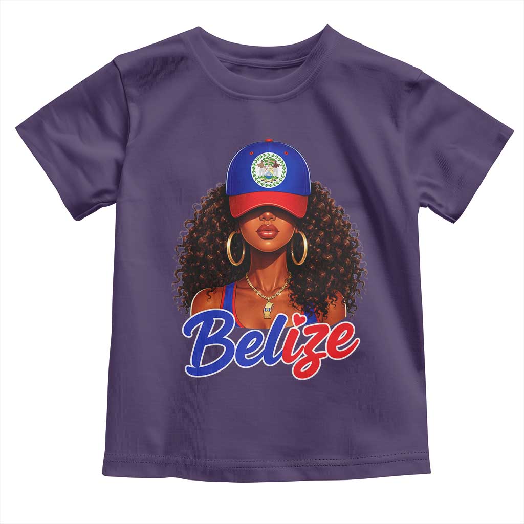 Belize Princess Toddler T Shirt Melanin Afro Girl Belize Flag Heritage Gift for Black Girls