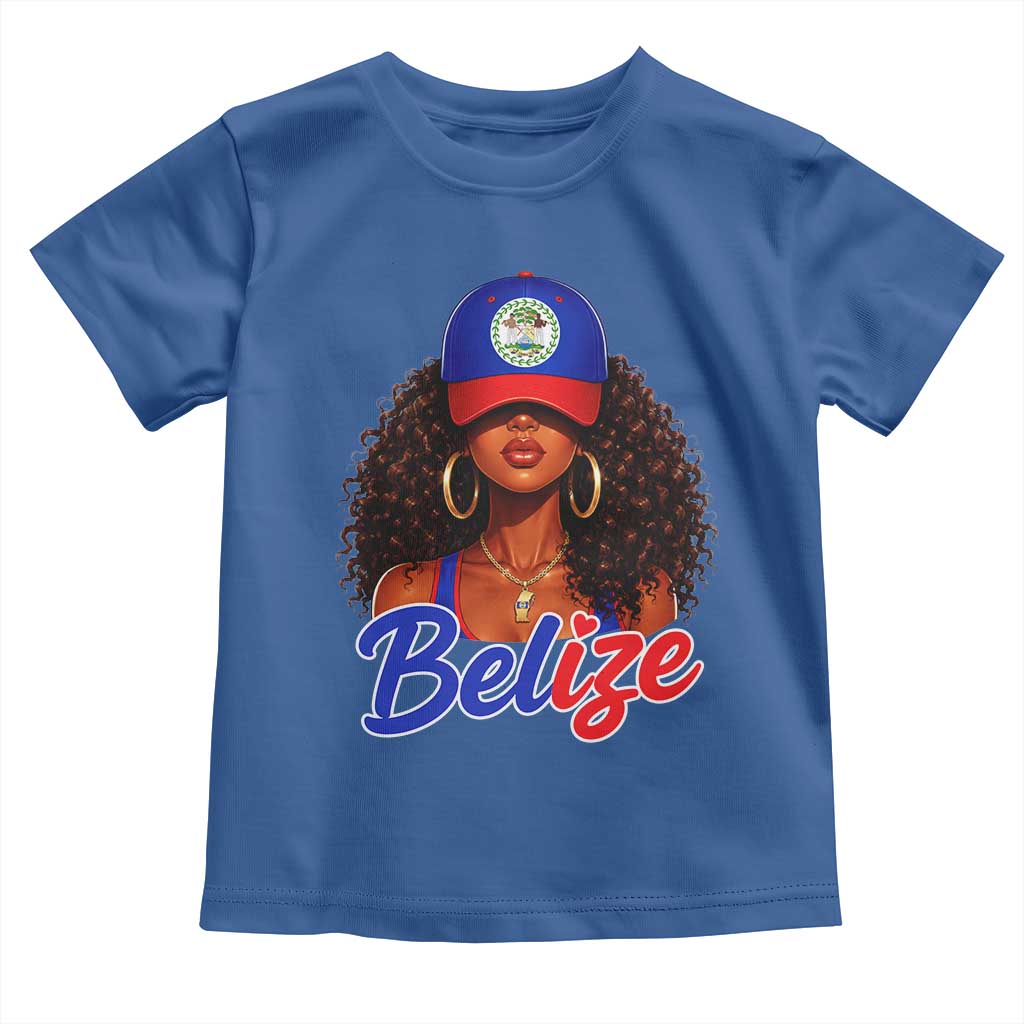 Belize Princess Toddler T Shirt Melanin Afro Girl Belize Flag Heritage Gift for Black Girls