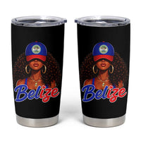 Belize Princess Tumbler Cup Melanin Afro Girl Belize Flag Heritage Gift for Black Girls