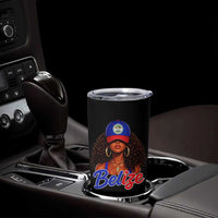 Belize Princess Tumbler Cup Melanin Afro Girl Belize Flag Heritage Gift for Black Girls