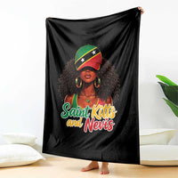 Saint Kitts and Nevis Princess Throw Blanket Melanin Afro Girl Heritage Gift for Black Girls