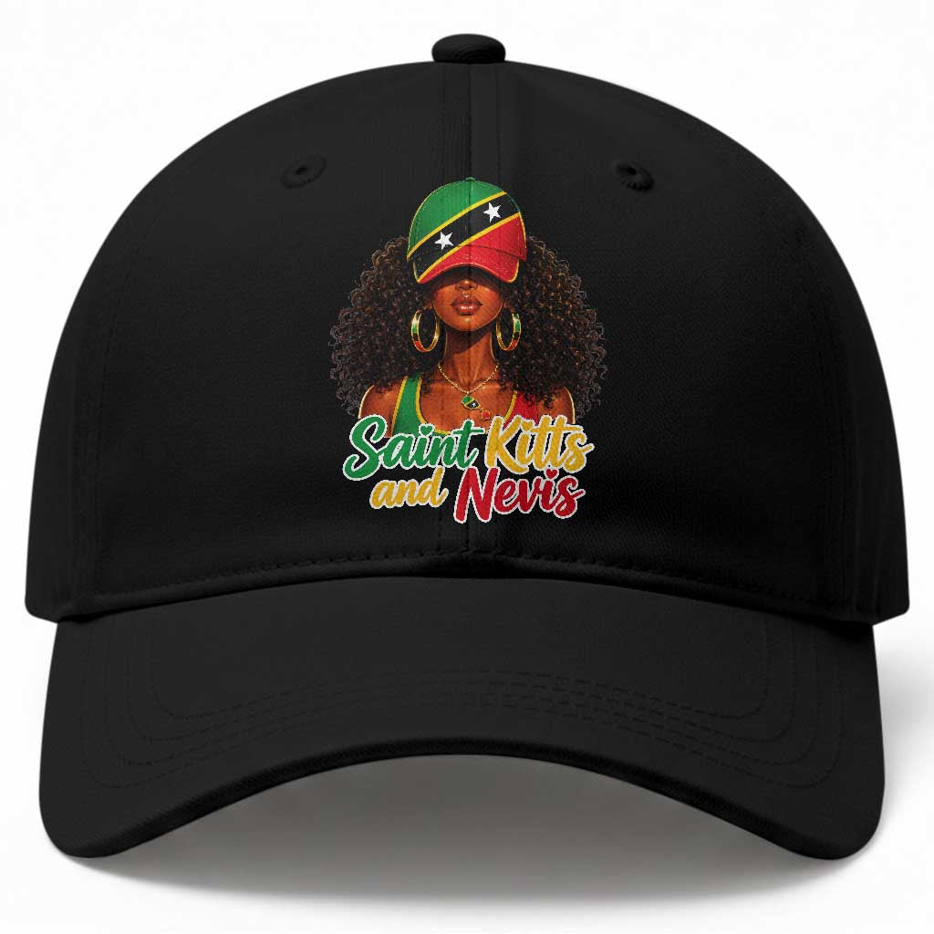 Saint Kitts and Nevis Princess Baseball Cap Melanin Afro Girl Heritage Gift for Black Girls