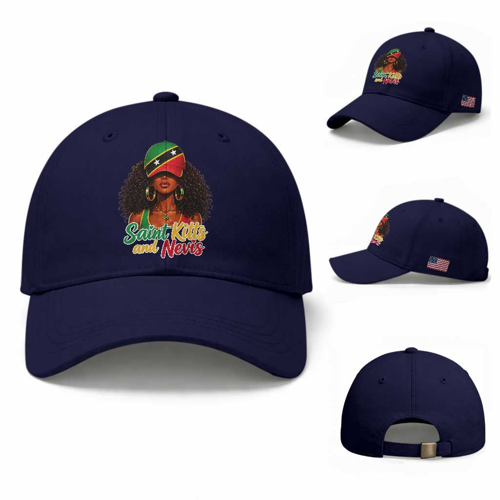 Saint Kitts and Nevis Princess Baseball Cap Melanin Afro Girl Heritage Gift for Black Girls