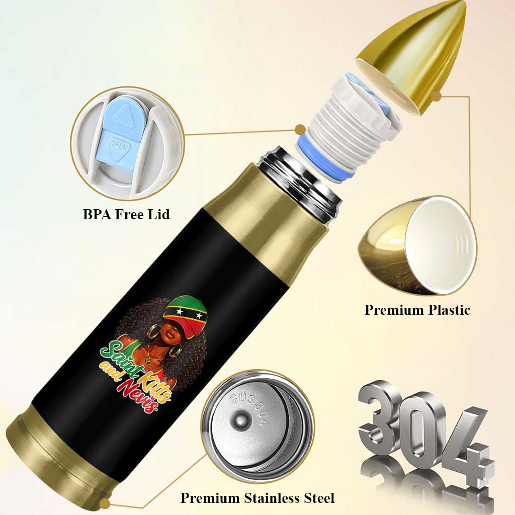 Saint Kitts and Nevis Princess Bullet Tumbler Melanin Afro Girl Heritage Gift for Black Girls