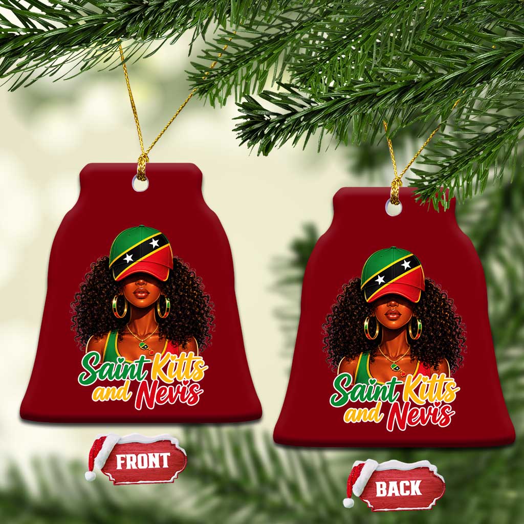 Saint Kitts and Nevis Princess Ceramic Ornament Melanin Afro Girl Heritage Gift for Black Girls