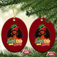 Saint Kitts and Nevis Princess Ceramic Ornament Melanin Afro Girl Heritage Gift for Black Girls