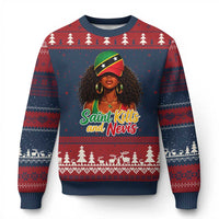Saint Kitts and Nevis Princess Ugly Christmas Sweater Melanin Afro Girl Heritage Gift for Black Girls