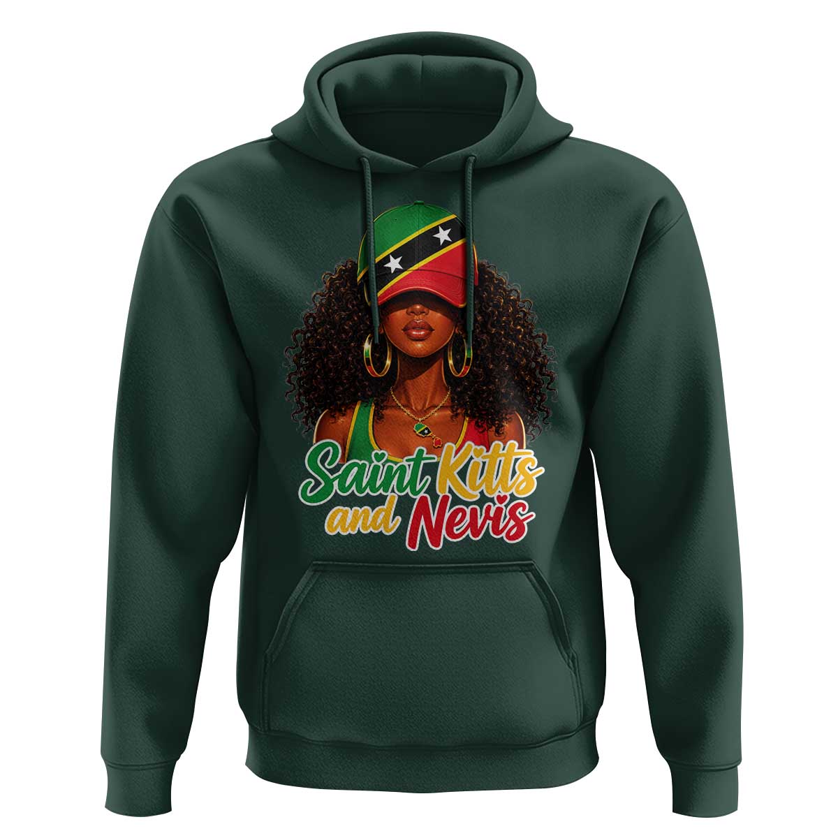 Saint Kitts and Nevis Princess Hoodie Melanin Afro Girl Heritage Gift for Black Girls