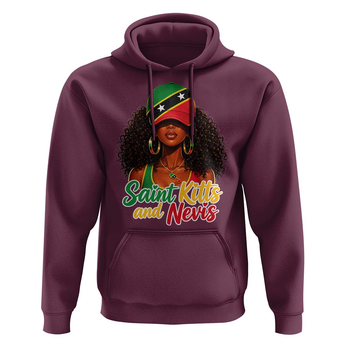 Saint Kitts and Nevis Princess Hoodie Melanin Afro Girl Heritage Gift for Black Girls