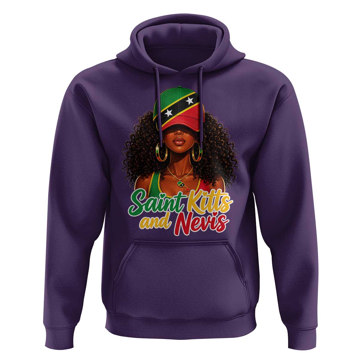 Saint Kitts and Nevis Princess Hoodie Melanin Afro Girl Heritage Gift for Black Girls