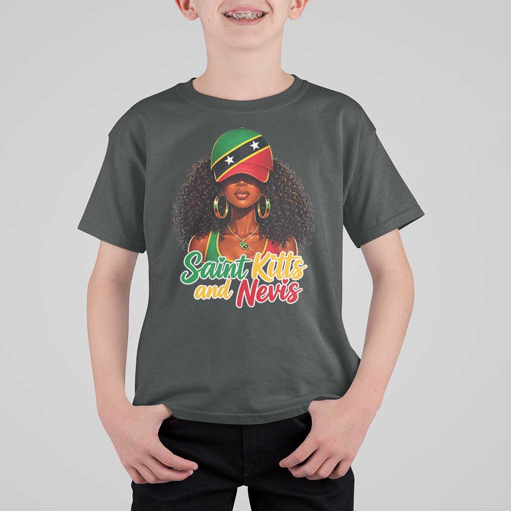 Saint Kitts and Nevis Princess T Shirt For Kid Melanin Afro Girl Heritage Gift for Black Girls
