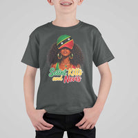 Saint Kitts and Nevis Princess T Shirt For Kid Melanin Afro Girl Heritage Gift for Black Girls
