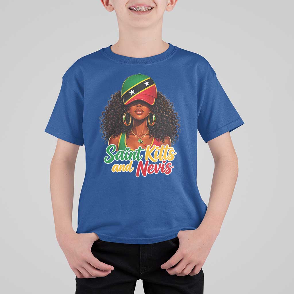 Saint Kitts and Nevis Princess T Shirt For Kid Melanin Afro Girl Heritage Gift for Black Girls