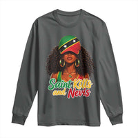 Saint Kitts and Nevis Princess Long Sleeve Shirt Melanin Afro Girl Heritage Gift for Black Girls