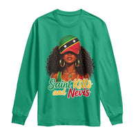 Saint Kitts and Nevis Princess Long Sleeve Shirt Melanin Afro Girl Heritage Gift for Black Girls