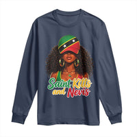 Saint Kitts and Nevis Princess Long Sleeve Shirt Melanin Afro Girl Heritage Gift for Black Girls
