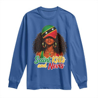 Saint Kitts and Nevis Princess Long Sleeve Shirt Melanin Afro Girl Heritage Gift for Black Girls