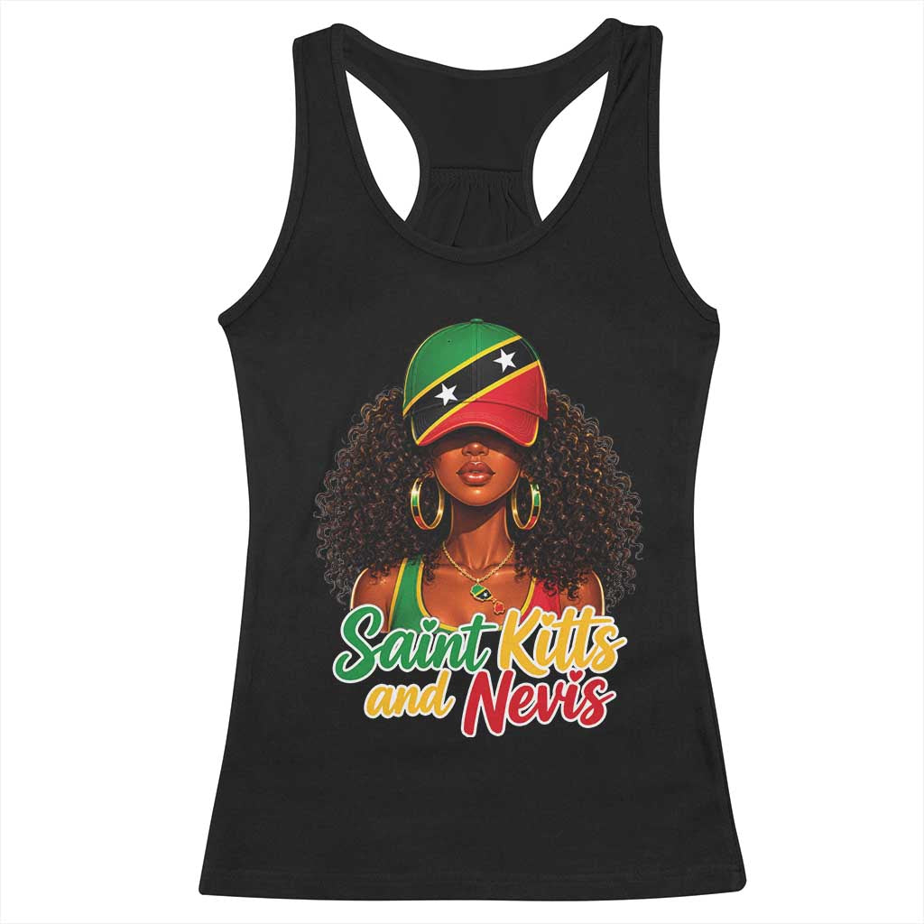 Saint Kitts and Nevis Princess Racerback Tank Top Melanin Afro Girl Heritage Gift for Black Girls