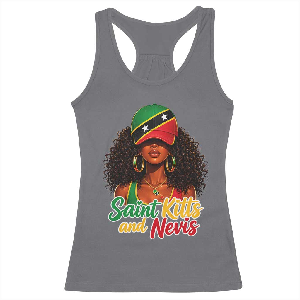Saint Kitts and Nevis Princess Racerback Tank Top Melanin Afro Girl Heritage Gift for Black Girls