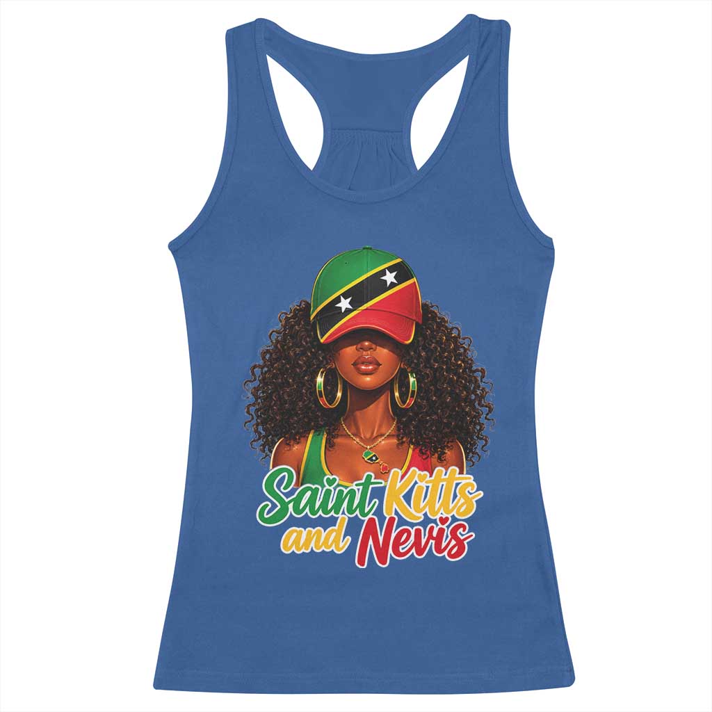 Saint Kitts and Nevis Princess Racerback Tank Top Melanin Afro Girl Heritage Gift for Black Girls