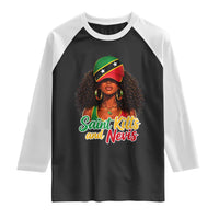 Saint Kitts and Nevis Princess Raglan Shirt Melanin Afro Girl Heritage Gift for Black Girls
