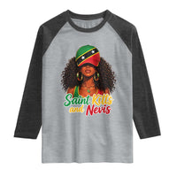 Saint Kitts and Nevis Princess Raglan Shirt Melanin Afro Girl Heritage Gift for Black Girls