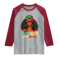 Saint Kitts and Nevis Princess Raglan Shirt Melanin Afro Girl Heritage Gift for Black Girls