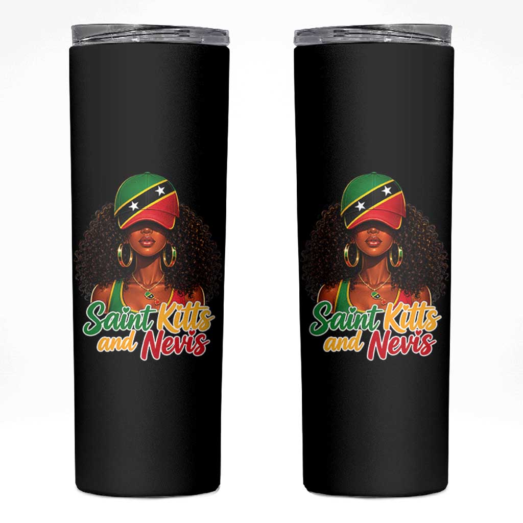Saint Kitts and Nevis Princess Skinny Tumbler Melanin Afro Girl Heritage Gift for Black Girls