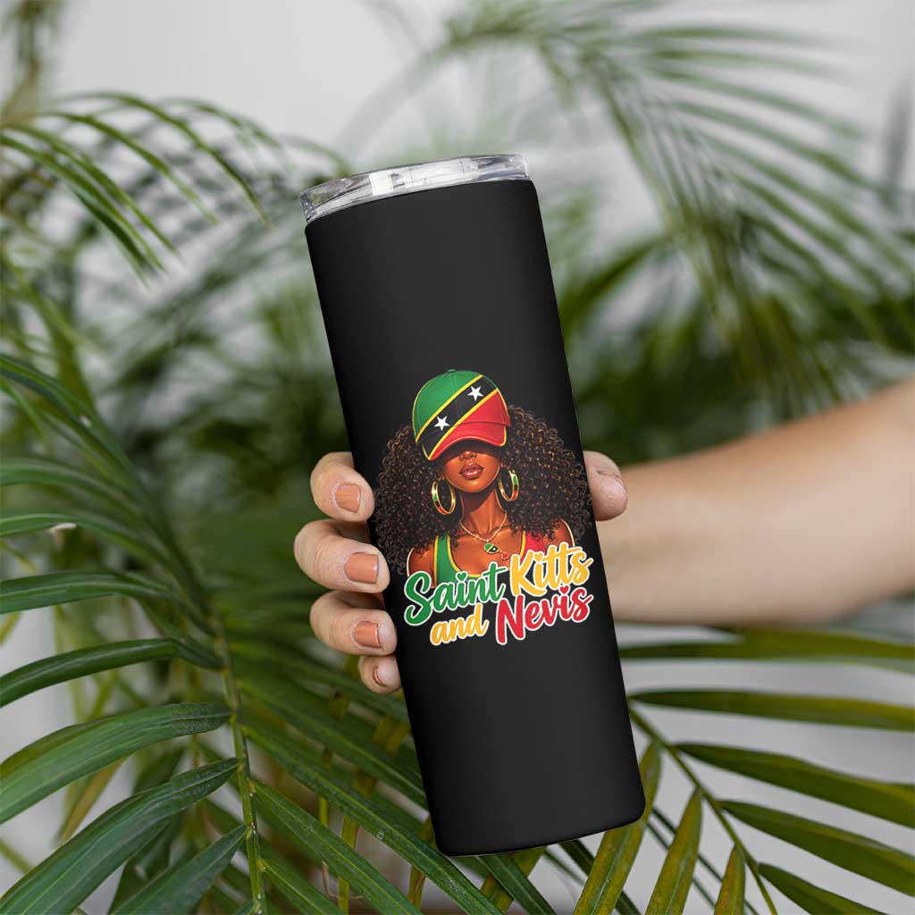 Saint Kitts and Nevis Princess Skinny Tumbler Melanin Afro Girl Heritage Gift for Black Girls