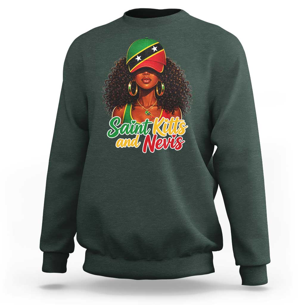 Saint Kitts and Nevis Princess Sweatshirt Melanin Afro Girl Heritage Gift for Black Girls