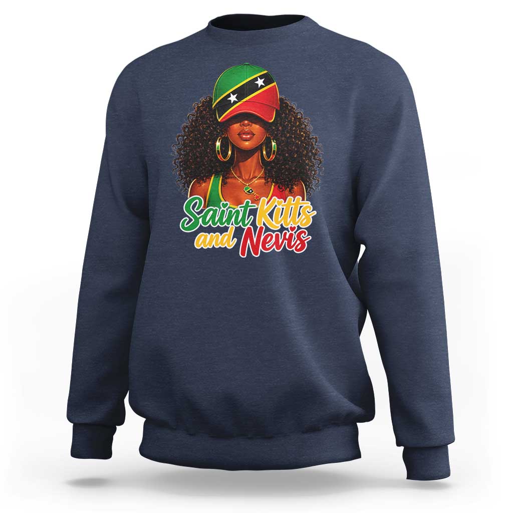 Saint Kitts and Nevis Princess Sweatshirt Melanin Afro Girl Heritage Gift for Black Girls