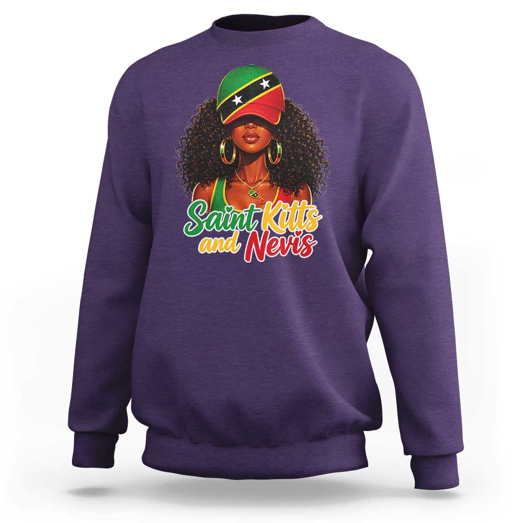 Saint Kitts and Nevis Princess Sweatshirt Melanin Afro Girl Heritage Gift for Black Girls