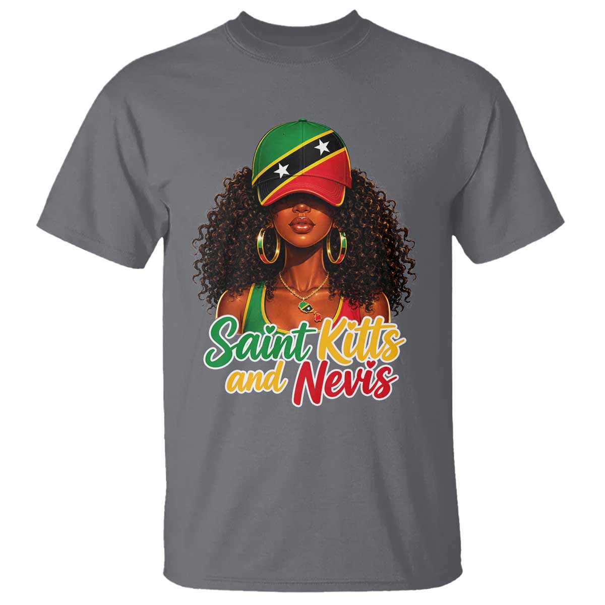 Saint Kitts and Nevis Princess T Shirt Melanin Afro Girl Heritage Gift for Black Girls
