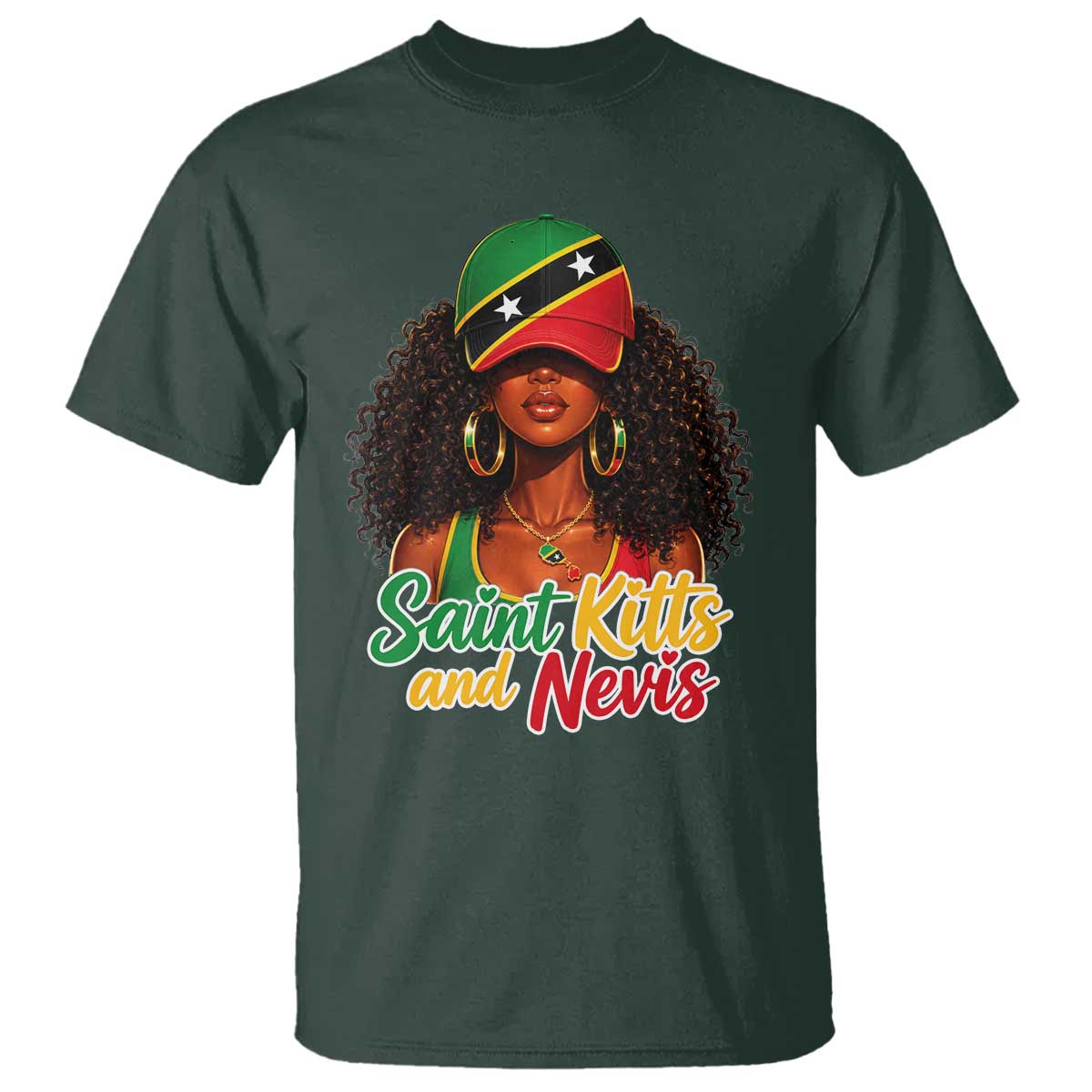 Saint Kitts and Nevis Princess T Shirt Melanin Afro Girl Heritage Gift for Black Girls