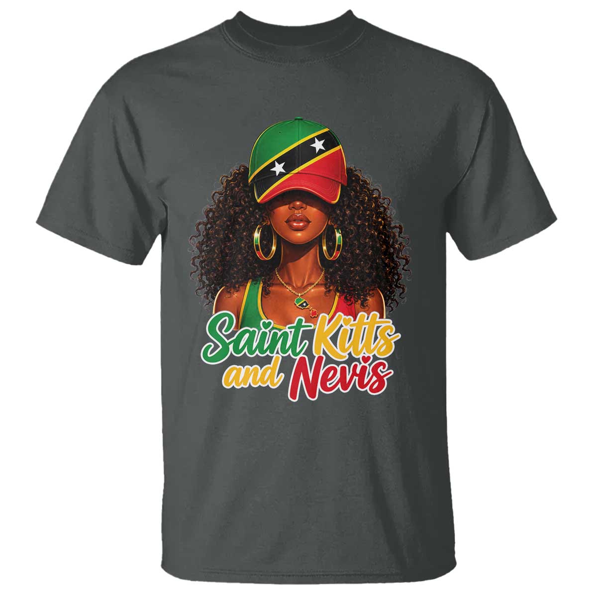 Saint Kitts and Nevis Princess T Shirt Melanin Afro Girl Heritage Gift for Black Girls