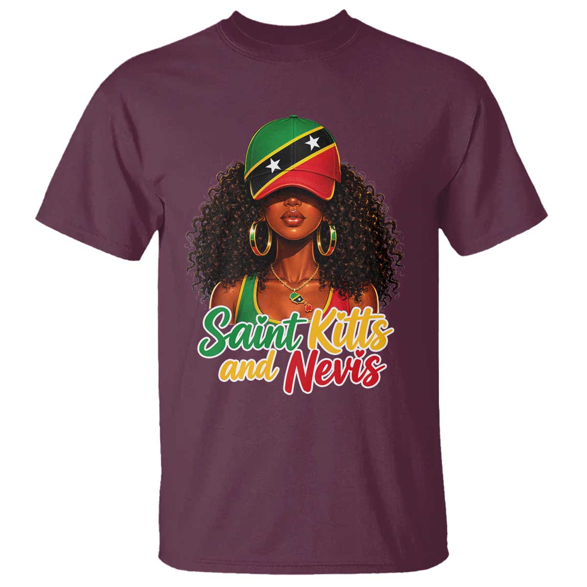 Saint Kitts and Nevis Princess T Shirt Melanin Afro Girl Heritage Gift for Black Girls