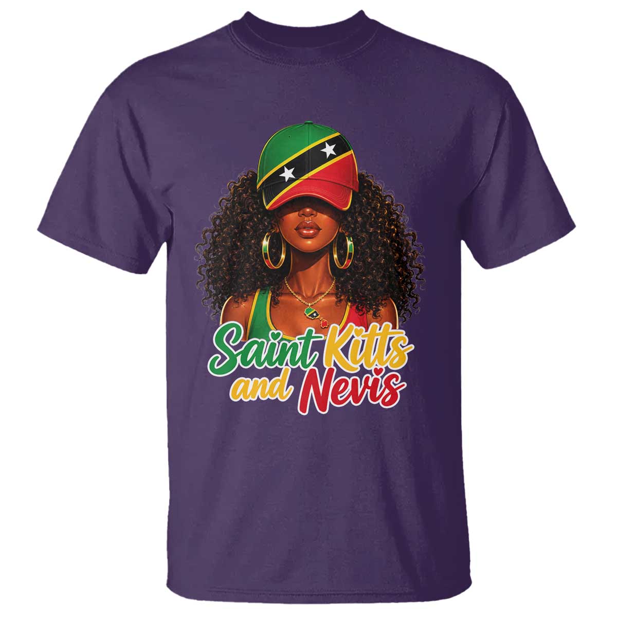 Saint Kitts and Nevis Princess T Shirt Melanin Afro Girl Heritage Gift for Black Girls