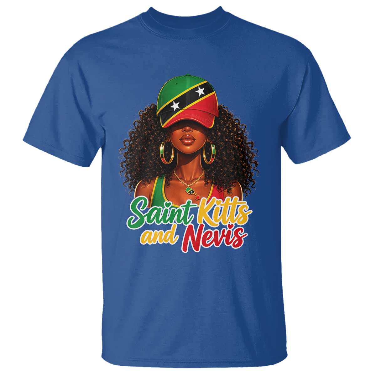 Saint Kitts and Nevis Princess T Shirt Melanin Afro Girl Heritage Gift for Black Girls