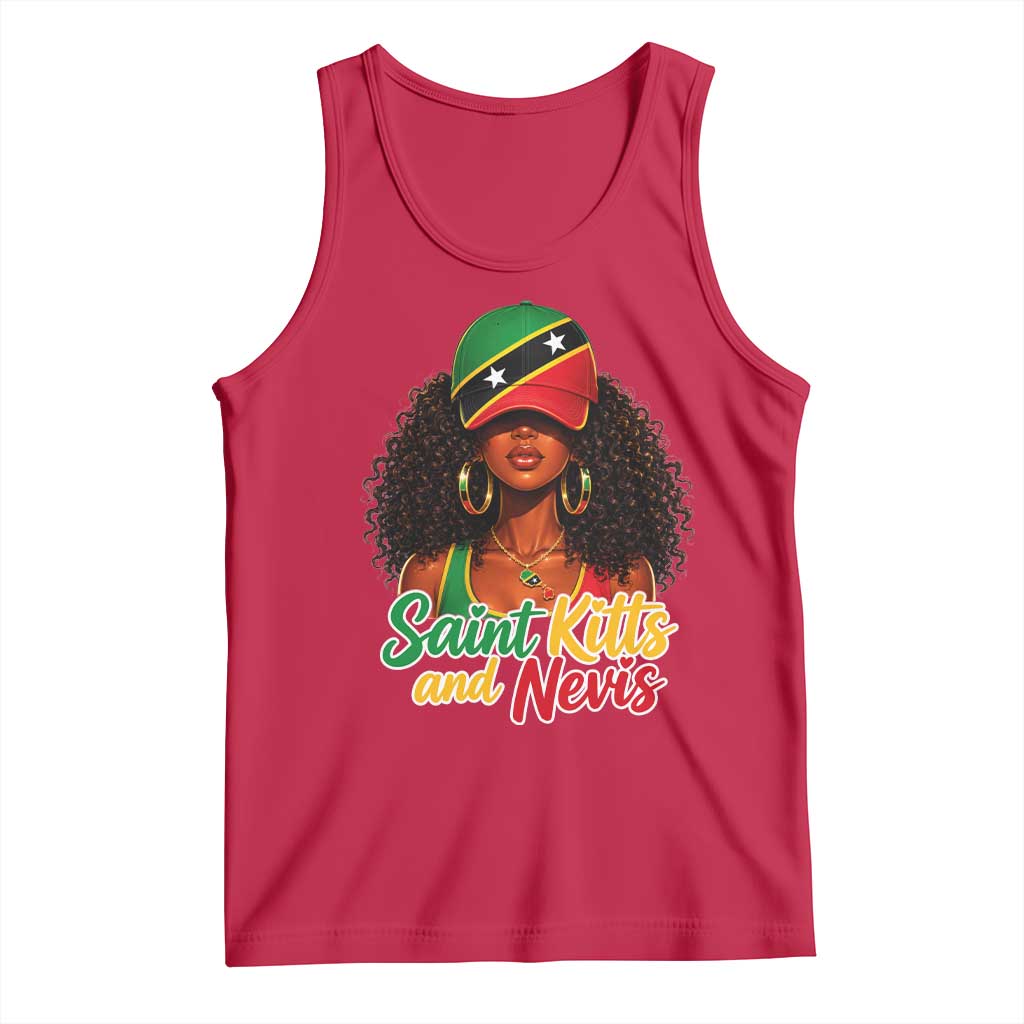 Saint Kitts and Nevis Princess Tank Top Melanin Afro Girl Heritage Gift for Black Girls