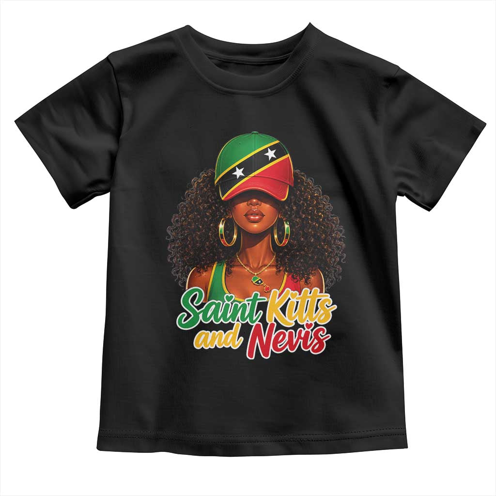 Saint Kitts and Nevis Princess Toddler T Shirt Melanin Afro Girl Heritage Gift for Black Girls