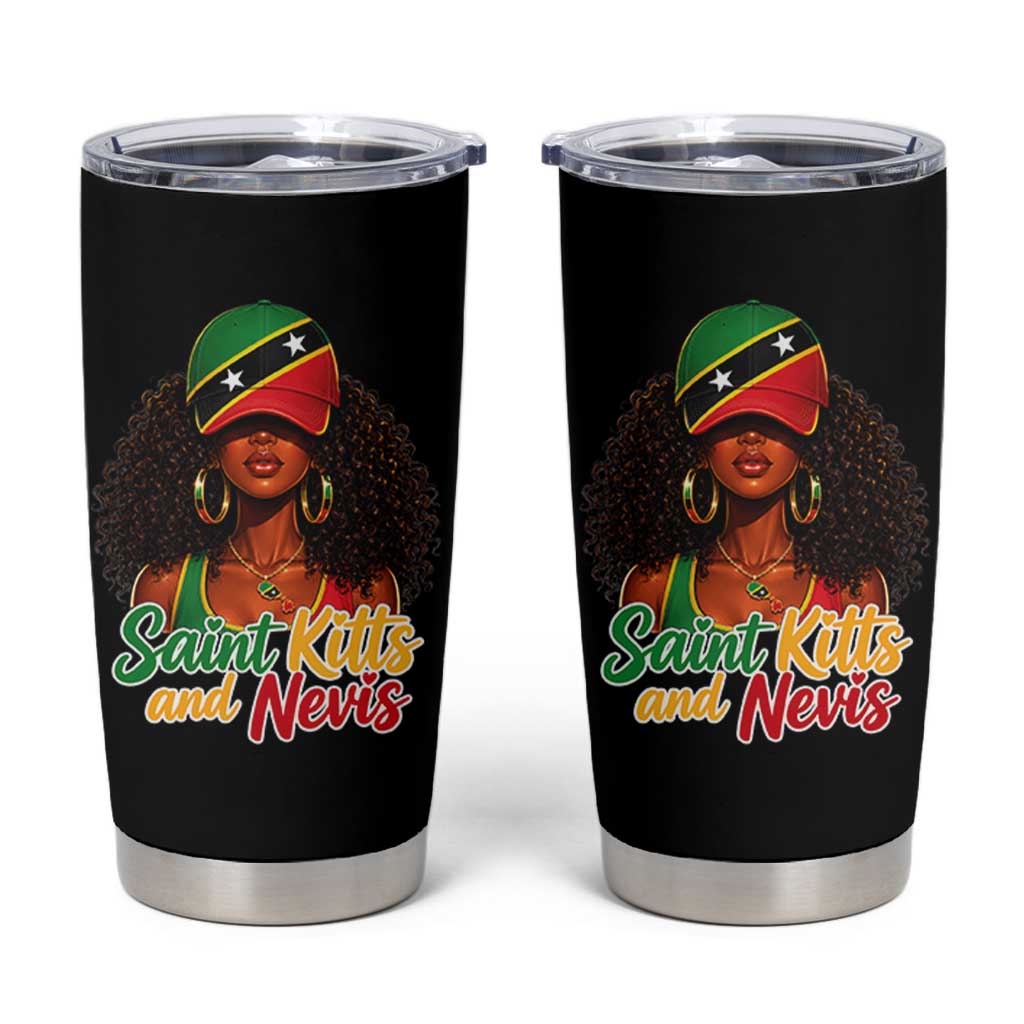 Saint Kitts and Nevis Princess Tumbler Cup Melanin Afro Girl Heritage Gift for Black Girls